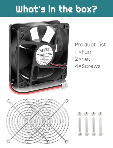 DC 120mm x 38mm 24V Brushless Cooling Fan Dual Ball Bearing 2Pin for DIY Ventilation Exhaust Projects - size: 12038