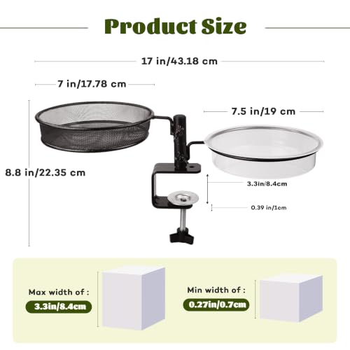 2 Pack Deck Bird Feeders Deck Mount Bird Bath Spa for Dual Use Deck Flower Stand Flower Pot Great for Attracting Birds Detachable and Adjustable Heavy Duty Sturdy Steel,Bronze - color: deck bird feeder bronze-2packs