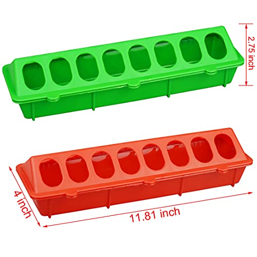 2Pcs Plastic Flip Top Chicken Feeders Plastic Small Poultry Feeder Drinker, Poultry Feeding Tray with Holes Poultry Trough Tool for Farm Chick Feeder