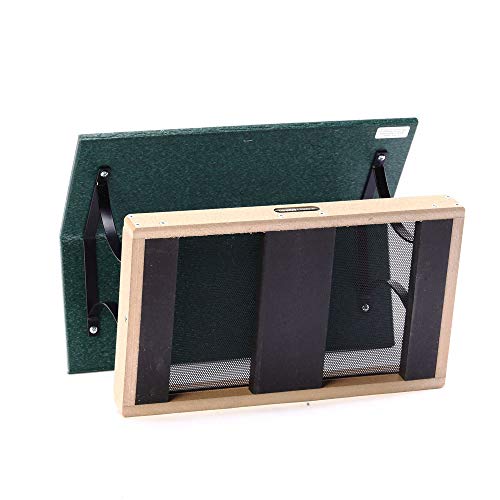 Birds Choice SNFT-300 Fly-Thru Feeder, Recycled Pole Mounted Bird Feeder, Large, Taupe/Green | Recycled Plastic Platform with Roof, Welcomes Cardinals, Jays and Other Wild Birds, 19in x 15.75in x 13in