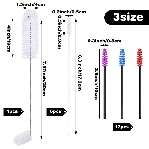 Hummingbird Feeder Cleaning Brush 19 Pieces 3 Size Mini Nylon Double Headed 2 in 1 Hummingbird Brush Hard to Reach Places Tiny Cleaning Kit(White) - color: White