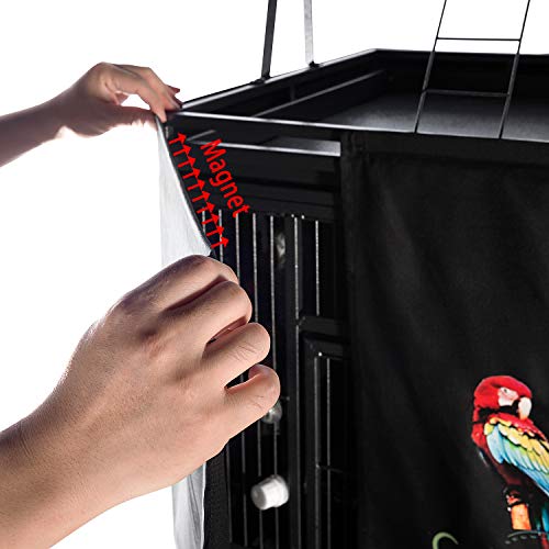 Colorday Good Night Bird Cage Cover for Large Bird Cage with Play Top (Patented), Black 61" - color: Black, size: 18.0"L x 18.0"W x 61.0"H