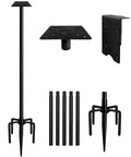 90Inch Heavy Duty Bird House Pole Mount Kit with Frosted, Bird Feeder Pole Kit with 5 Prongs Base and 2 Plates, for Outdoor, Yard, Garden, Black(Birdhouse Not Include) - color: black