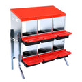 6-Hole Chicken Nesting Box with Removable Lid, Metal Chicken Coop with Roll Away Design/Easy Egg Collection/Ventilation Holes, for Chicken Coops, Duck Coops and Hens - color: Red, size: 6 holes with legs