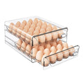 HIYOHIYO Clear 60 Grid Egg Organizer for Refrigerator with Drawers, 2-Tier | Large Capacity with Time Scale Marking | Sturdy Egg Storage for Fridge | Stackable Eggs Container for Fridge and Countertop - size: 60 Grids-2 Layer