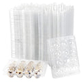 JOIKIT 50 PCS 12 Cavity Clear PVC Quail Egg Cartons, Stackable Egg Storage Box, Plastic Bulk Cartons for Quail Eggs - size: 50PCS