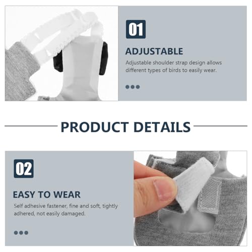 balacoo Washable Bird Diapers 4Pcs Reusable Lightweight Flight Suit Liners Breathable Skin-Friendly Bird Costume for Parrots Macaw Cockatoo Parakeet