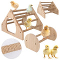 2P Wood Chick Perch Stand, Chick Roosting Bar for Brooder with Rope | Update Rope Pole, 100% Natural Material, 9 Roosting Bars, With Holes, Easy to Install, For Professional Farms, Coops & Home