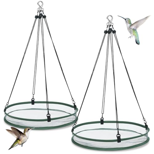 FoldTier 2 Pack 16 in Bird Feeders Seed Catcher for Outdoor Feeders, Hanging Tray