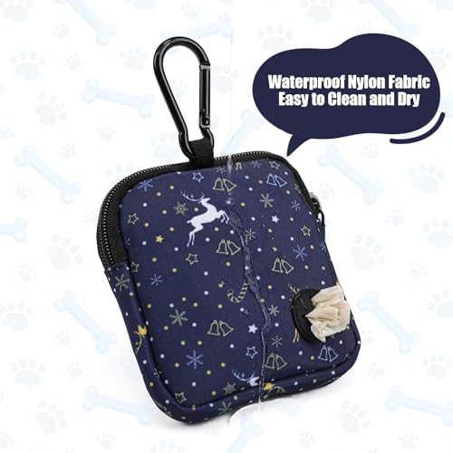 Dog Treat Pouch with Training Clicker,Waterproof Nylon Fabric Poop Bag Holders for Leashes,Hands Free Small Dog Walking Bag with Carabiner, Pet Puppy Training Walking Essentials (Moose) - color: Moose
