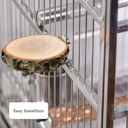 Hamiledyi Wood Bird Perch 4PCS Natural Wooden Stand Platform Parrot Cage Accessories for Budgie Conure Parrot Parakeet Cockatiel Lovebird - size: 3.5x2+5.9x2in