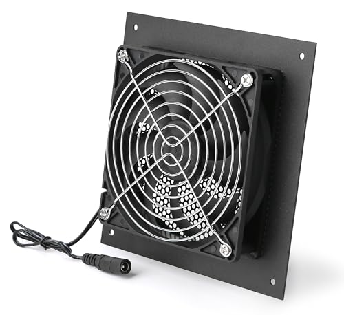 Nalle 120MM Quiet Cooling Single Fan System with Power Adapter and Speed Control for Home Theater AV Cabinets Server Cabinet Greenhouse Cooling 6.3 * 6.3" Front-Panel
