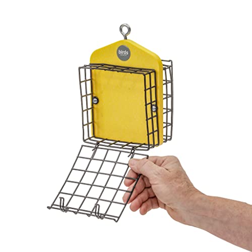 Bird's Choice Suet Feeder for Two Cakes in Yellow Recycled Plastic - color: Yellow