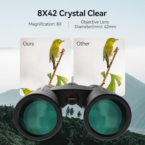 SVBONY Upgraded SV202 8x42 Binoculars for Bird Watching, ED Binoculars Lens | Extra-Low Dispersion Objective Lens, BAK4 & FMC System, 8°+Wide View Angle, IPX7 Waterproof Fogproof for Outdoor Observation - size: 8x42mm