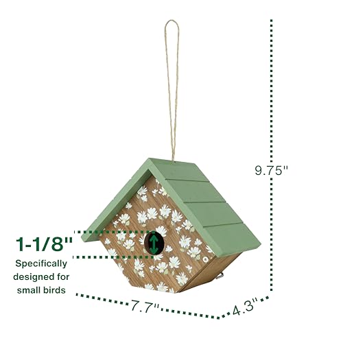 Wild Wings Decorative Wren House Springwood Daisy, Green - style: Springwood Daisy