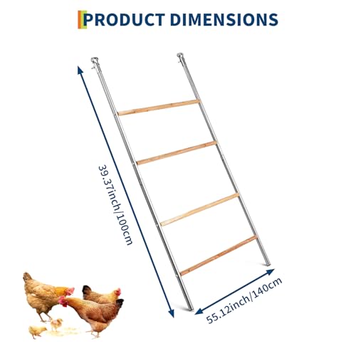 Chicken Perch for Coop, Chicken Roosting Bars for Backyard Poultry, Easy to Assemble & Clean, 55'' L x 39'' W
