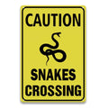 Snakes Crossing Sign Outdoor Metal - 8 x 12 Inch Aluminum Metal Safety Sign for Rural Roads, Yard, Driveway, Farm, Outside Fence, Cabin House - color: Snakes-Yellow/Black