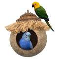 Tfwadmx Natural Coconut Fiber Hanging Birdhouse for Cage, Bird Shell Breeding Nest for Parrot, Parakeet, Lovebird, Finch, Canary, Small Animals House, Bird Hideout with Coconut Twine Decoration