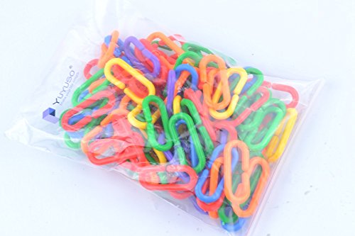 100 Piece Plastic C-Clips Hooks Chain Links C-Links Rat Parrot Bird Toy Cage