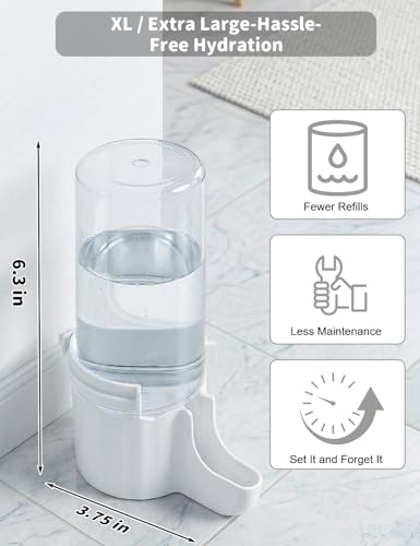 Quail Chick Waterer with Anti-Drowning Shallow Tray, 16.6 fl oz Automatic Gravity Button Quail Waterer, Hanging or Free-Standing Bird Water Dispenser for Wire Mesh Cages and Brooders (White) - color: White