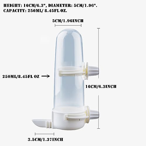 Pet Bird Waterer - 8.45 Fl Oz Automatic Parrot Water Feeder, Suspended Bird Cage Dispenser for Parakeet, Budgie, Cockatiel, Lovebirds, Canary (2Pcs) - size: 2Pcs