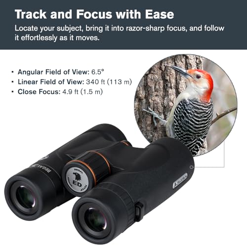 Celestron Regal ED 10x42 Roof Binoculars – ED Glass for Hunting & Wildlife | Premium ED Optics, Phase, Dielectric Coated BaK–4 Prism, Fully Multi–Coated Glass, 6.5 ft Close Focus, Tripod Adaptable - size: 10x42mm