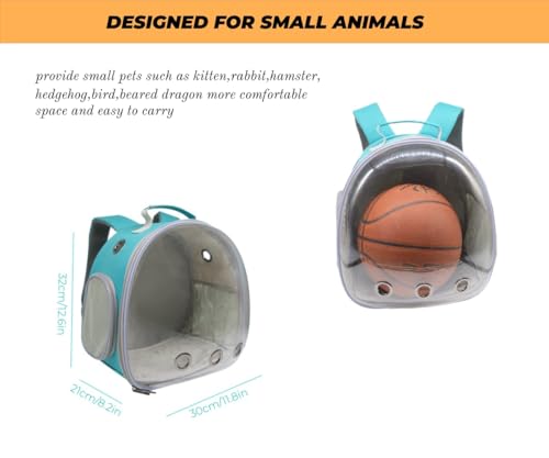 Small Animal Carrier Guinea Pig Backpack,Transparent, Breathable Backpack Carrier for Hedgehogs, Rabbits, Birds, Squirrels, Hamsters, Lizards Comfortable, Portable Travel Bag for Small Pets (Green) - color: Green