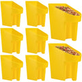 Cedilis 8 Pack Plastic Enclosed Feed Scoop, 2 Quart Heavy Duty Bird Seed Scooper with Handle, Large Scoop for Horse Chicken Goat Livestock Animal Feeding, Stackable, Durable