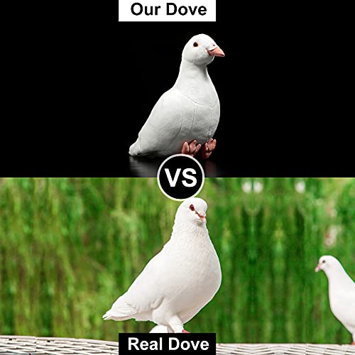 Simulation White Pigeon Stuffed Animal Toy - 10 inch Rock Pigeon Toys, Cute Pigeon as Gift for Kids (White Pigeon) - style: White Pigeon