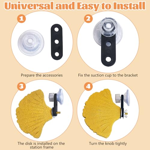 3PCS Bird Beak Grinding Stone with Suction Cups for Small Birds Foot Claws Trimmer Bird Stand Platform Parakeet Cage Perch Parrot Cage Accessories for Indoor Window Viewing (Yellow) - color: Yellow, size: Suction cup style
