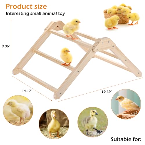 Chicken Roosting Bars, 3-Tier Wooden Perch, 19.6" L x 14.1" W x 8.6" H, Square Design, Natural Wood, for Coop and Backyard