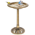 VIVOHOME Bird Bath for Outside, Polyresin, Pedestal, Antique Copper | Weather-Resistant, 20-Inch Bowl, 28-Inch Height, for Outdoor/Garden, Bird-Friendly, Easy to Clean - color: Antique Copper