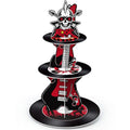 3 Tier Rock and Roll Music Party Decoration Cupcake Stand Music Guitar Cupcake Tower Rock and Roll Cake Holder Retro 1950's Dessert Tower for 50s Retro Hip Hop Birthday Party Supplies - style: Rock
