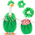 Bikini Porch Goose Outfits with Sunglasses and Swimming Tube for 23" Summer Goose Costume Garden Patio Statue Decor(Hawaii Girl) - style: Hawaii Girl