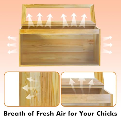 Large Chicken Brooder Box, All-in-One Brooder with Heating Lamps, Moisture Proof Pad, Thermometer, Cleaning Tools and Pee Pads, for Chicks, Quail, Hamsters, Up to 30 Chicks, 31.5" × 15.7" × 15.7"