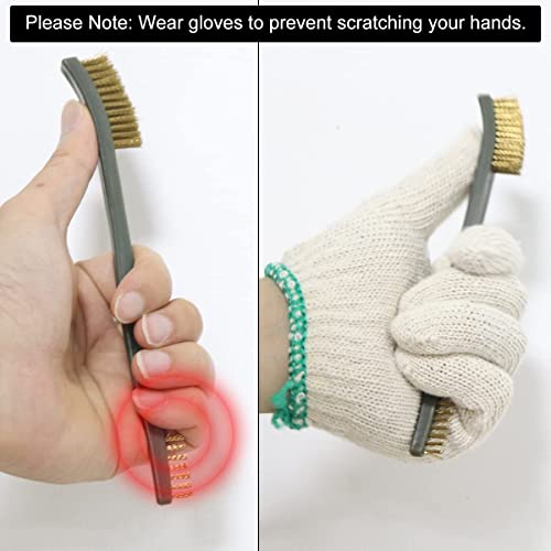 Mini Wire Brush Set, Paint and Dirt Remover, Cleaning Welding Slag and Rust, Handy Steel / Nylon / Brass Brush Suitable for Cleaning Paint / Dirt (3)