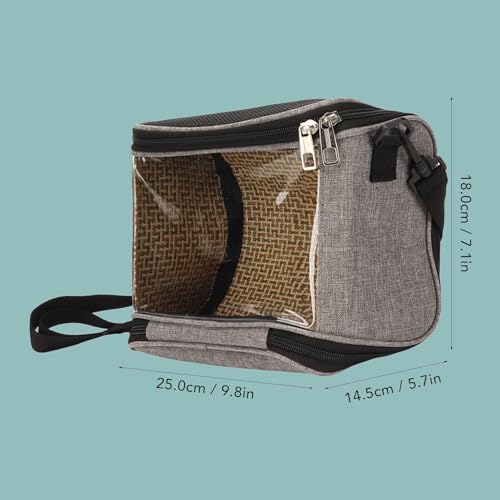 FLEXMAN Bird Carrier Bag, Portable Small Bird Travel Cage, Transparent Lightweight Breathable, Two Way Zipper Parrot Travel Cage with Side Pockets for Parrots, Birds, Hamsters, Small Lizards (Grey) - color: Grey