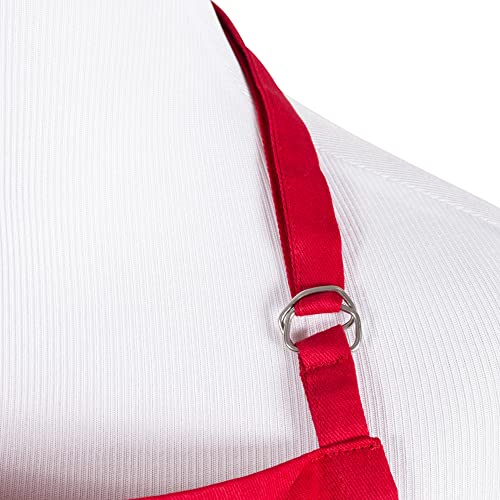 DII Everyday Basic Kitchen Collection - color: Tango Red, size: Plus Size Chef Apron