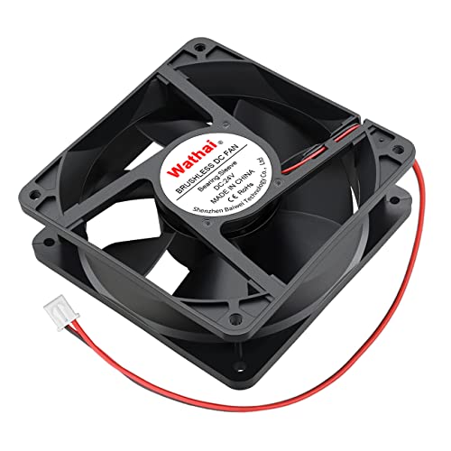 Wathai 120x120x38mm 120mm 24V 2Pin Brushless DC Industrial Cooling Case Fan | 24v industrial case fan Big Airflow 3000RPM for diy Welding Machines RV Inverter electrical cabinet small exhaust - style: 24V 2Pin Sleeve