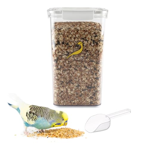 Bird Seed Storage Container-Airtight Bird Food Container 6L Pet Food Storage Containers with Birds Seed Scoop-Wild Birds Seed Dispenser-for PetBirds Parakeets Finches Foods - size: 6L