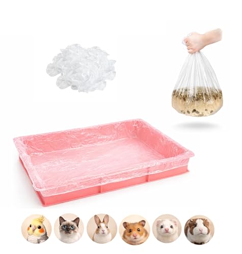 50 Disposable Cage Tray Liner Bags for Small Animals & Birds | Pull-Over Tray Fit | Durable Mess Hold | Quick Disposal | Less Cleaning Burden | Small Pet & Bird Cages - size: S(23.6 x 31.5'')