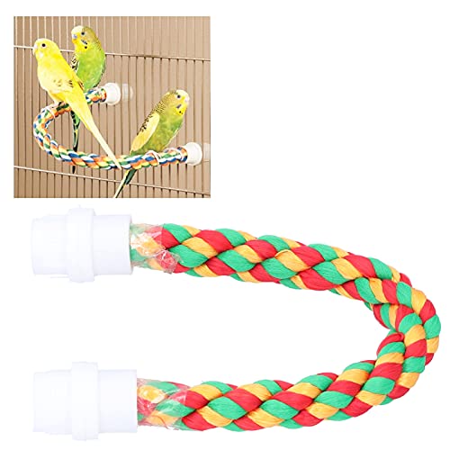 01 Bird Chew Toy, Multicolor Cotton U Shape Bird Rope Perch for Parrots