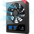 2PCS Reptile Ventilation Fan with Humidity Sensor and High-Temp Alarm, Fan Dehumidifier for Reptile Enclosure and Terrarium - color: 2PCS-Black