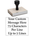 Infusion Custom Text Traditional Wood Stamp with Plastic Handle, 4" x 5" - size: 4" X 5"