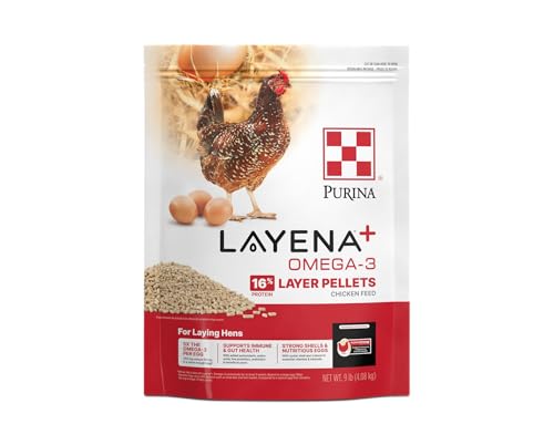 Purina® Layena®+ Omega-3 Chicken Feed Pellets, 9 Pound Bag - size: 9 Pound (Pack of 1)