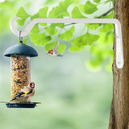 AILIN YELOKIE 12" Plant Hangers 2-Pack - Heavy Duty Rust-Resistant Steel Hooks for Bird Feeders, Indoor/Outdoor Plants & Wall Decor, White - color: White, size: 12in-2-White