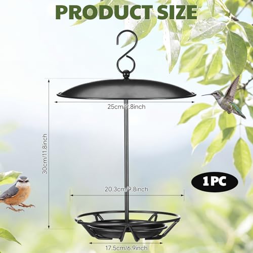 1 Pack Cylinder Bird Feeder Outdoor Seed Cake Feeder Hanging Metal Suet Cake Holder Backyard Wild Bird Feeding Feeders for Outdoors Garden (Black) - color: Black