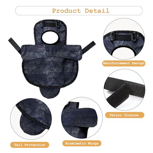 2PCS Chicken Saddle for Hens, Waterproof Printed Hen Saddle for Chickens, Chicken Apron Clothes for Poultry Protector Wing Back Feather Fixer Supplies(Fits Medium Large Size) - color: CHICKEN CLOTHES-Black