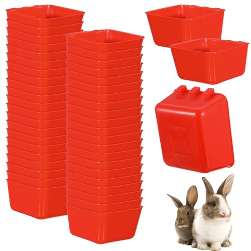 40 Pcs Cage Cups Chicken Feeder Cups, 16 oz Birds Feeders, Hanging Bunny Food Water Bowl for Pet Parrot Parakeet Gamefowl Poultry