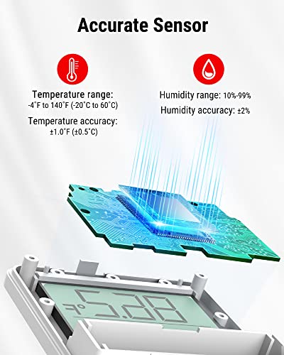 TempPro TempAir 3 Pack Digital Hygrometer Indoor Thermometer of 260FT | Bluetooth Thermometer Humidity Meter with Smart App, Room Thermometer with Temperature Humidity Sensor - size: Bluetooth Thermometer